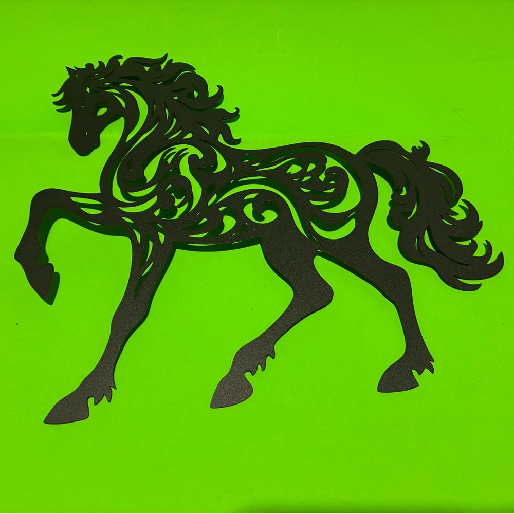 ONE SET INCLUDES 2 OF THESE INCREDIBLY DESIGNED METAL BLACK HORSES IN THIS SALE